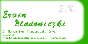 ervin mladoniczki business card